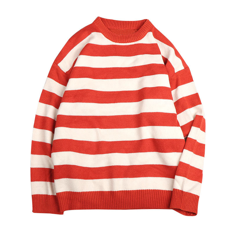 Autumn Winter Knitted Striped Sweater Casual Oversized Pullovers Sweaters - MERGE.DAY.1.FREESTYLE