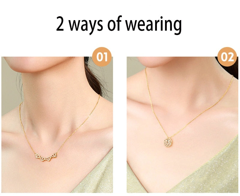 Trendy Flower Magnetic Attract Together Pendant Necklace - MERGE.DAY.1.FREESTYLE