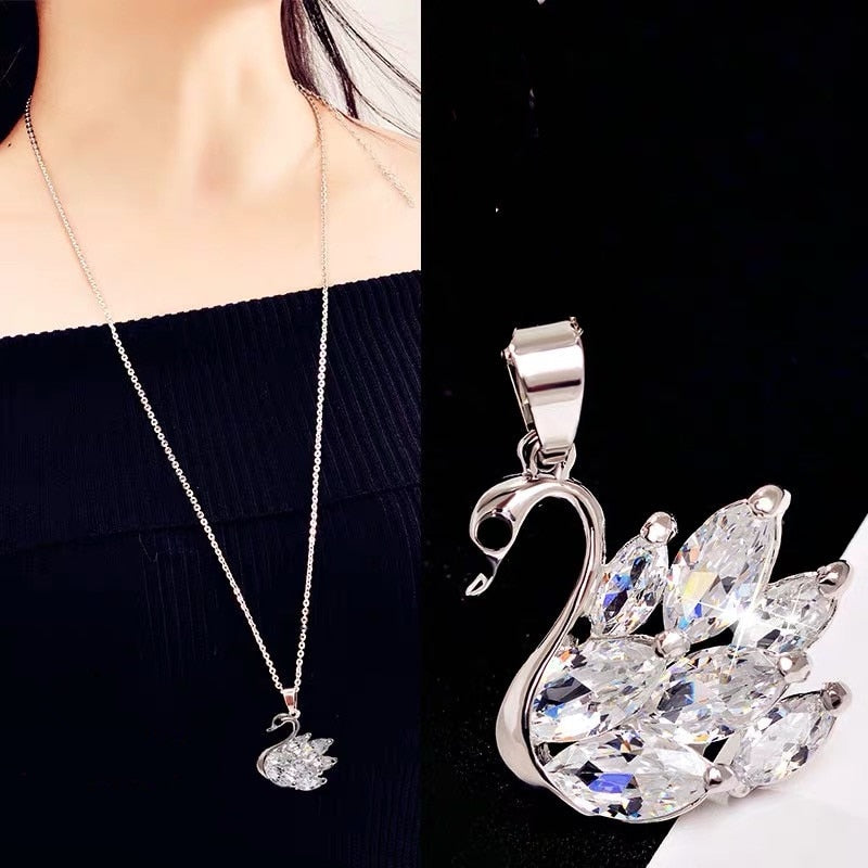 Collier Femme Long Gray Crystal Necklaces & Pendants for Women Round Statement Necklace - MERGE.DAY.1.FREESTYLE