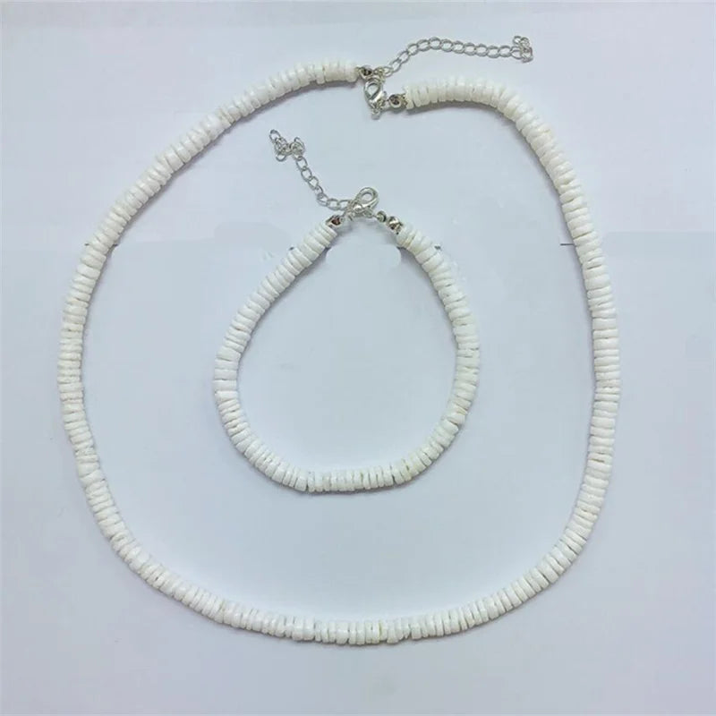Bohemian Hawaii Puka White Clam Chips Shell Necklace - MERGE.DAY.1.FREESTYLE