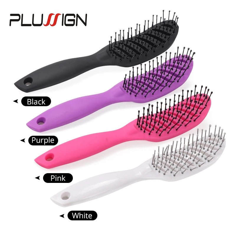 Styling Curly Hair Brush Salon Massager Comb Brush Detangling Drying Brush Anti Static Curved Vent Brush Scalp Massage Comb - MERGE.DAY.1.FREESTYLE