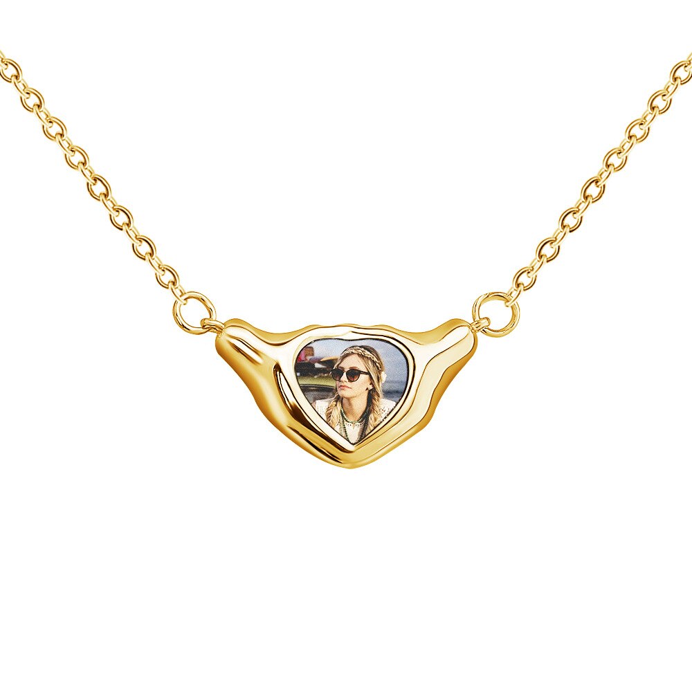 Heart Shaped Pendant Copper Personalized Colorful Baby Children's Photo Necklaces - MERGE.DAY.1.FREESTYLE