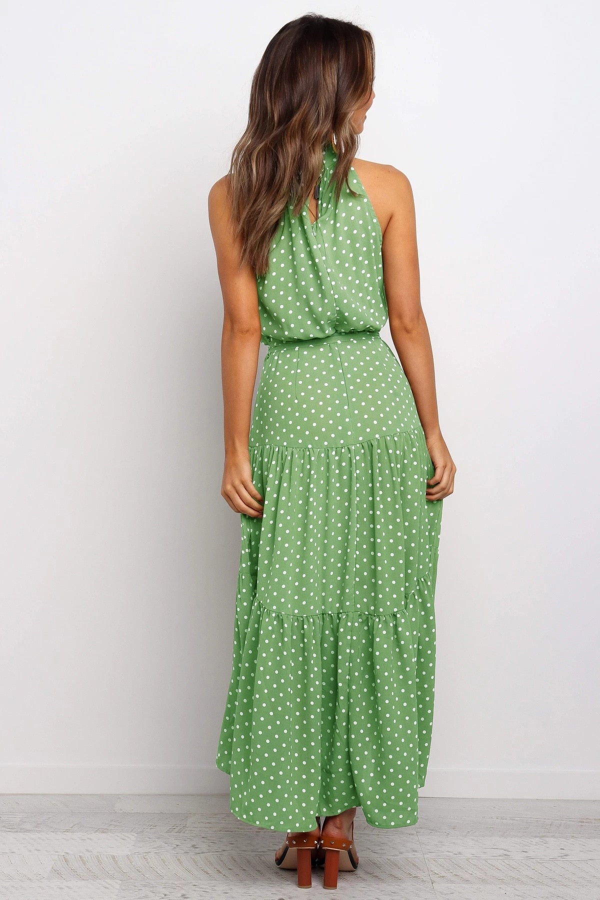 Summer Long Dress Polka Dot Casual Dresses Black Sexy Halter Strapless Sundress Vacation - MERGE.DAY.1.FREESTYLE