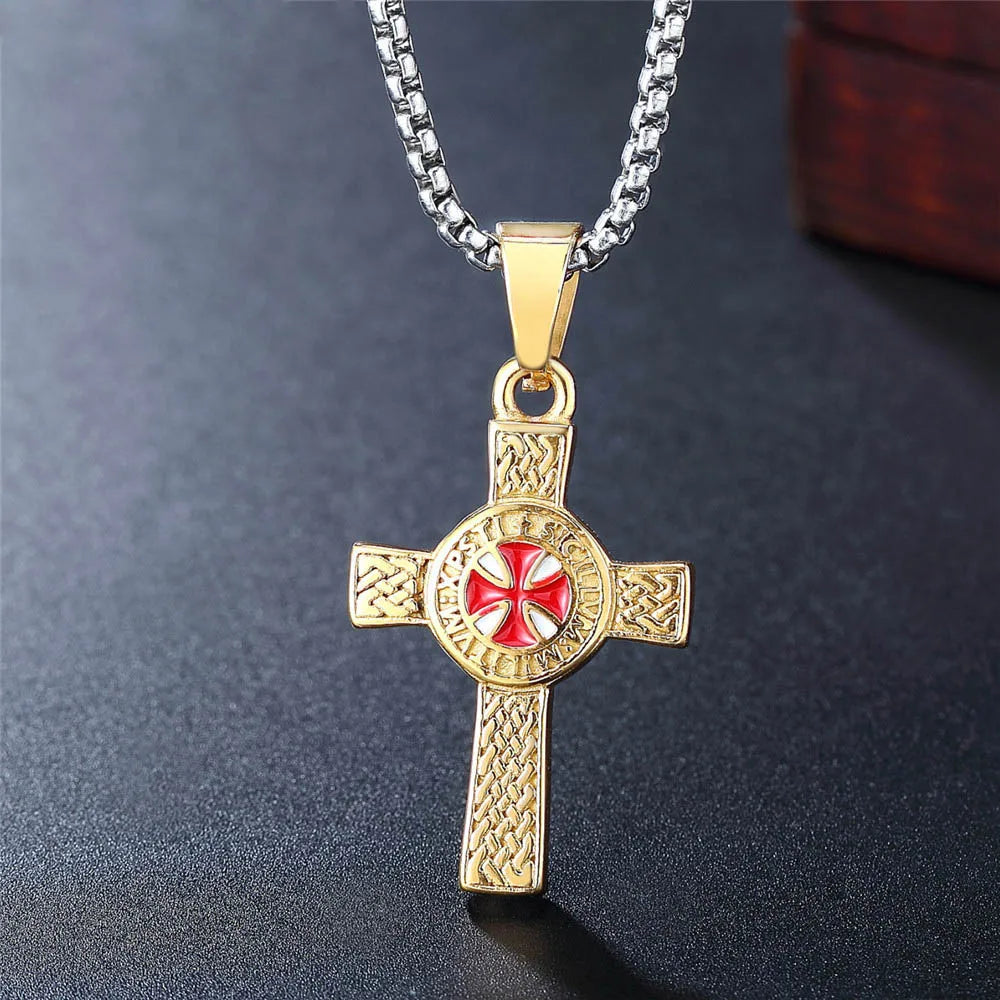 Cross Pendant Knights Templar Irish Knot Necklace - MERGE.DAY.1.FREESTYLE