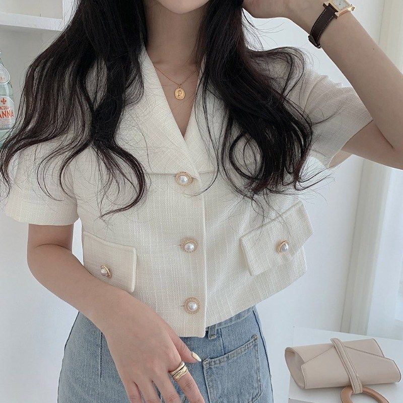 Blazer Short Women 2022 Summer Loose White Jackets Office Ladies - MERGE.DAY.1.FREESTYLE