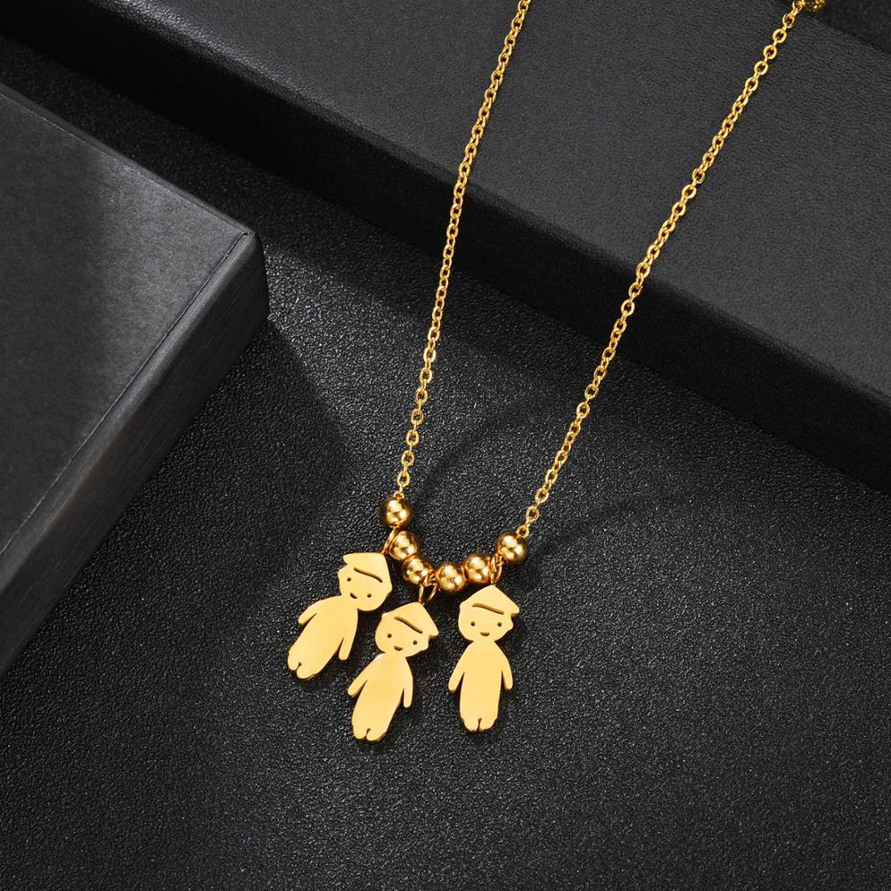 Personalized Boy Girl Kids Pendant Necklace Women Child Engraved Name Date Family Jewelry - MERGE.DAY.1.FREESTYLE