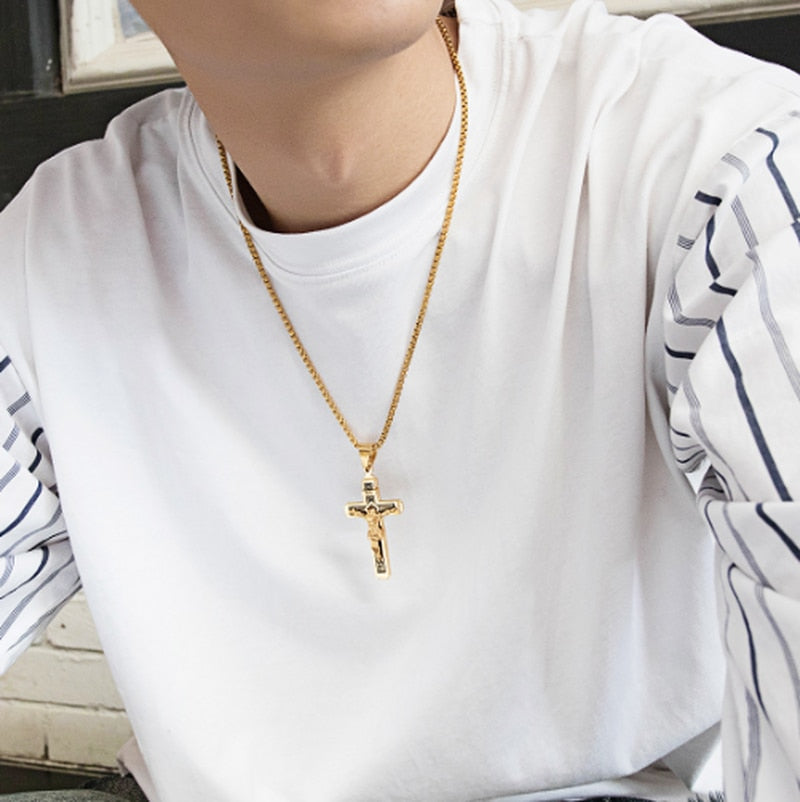 Personality Creative Jesus Cross Amulet Pendant Rock Casual Gift Catholic Christian Necklace - MERGE.DAY.1.FREESTYLE