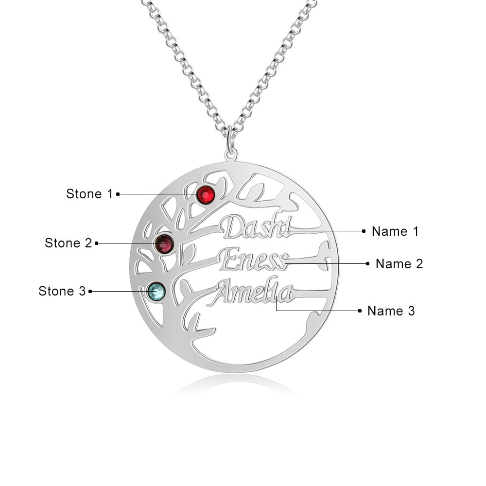 Customized Family Tree Necklace Sister Best Friend Nameplate Gift - MERGE.DAY.1.FREESTYLE