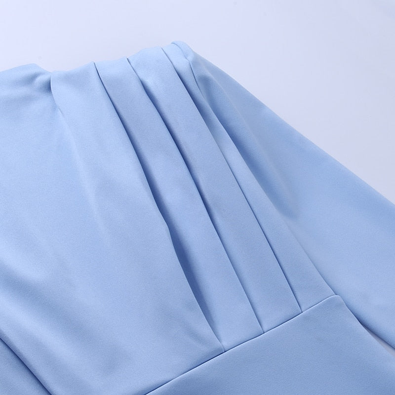 Elegant Women Dress Stand Collar Slim Waist Solid Ankle Length Autumn Long Sleeve Dress - MERGE.DAY.1.FREESTYLE