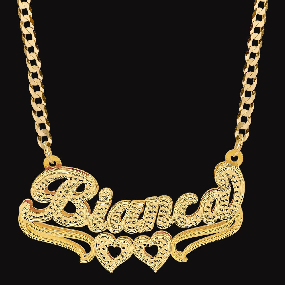 Customized Name Necklace Custom 3D Nameplate Personalized Double Electroplating Pendant - MERGE.DAY.1.FREESTYLE