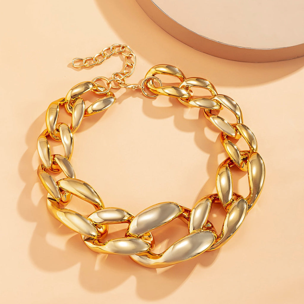 CCB Material Exaggerated Big Choker Necklace Collar for Women Hiphop Chunky Chain Necklace - MERGE.DAY.1.FREESTYLE