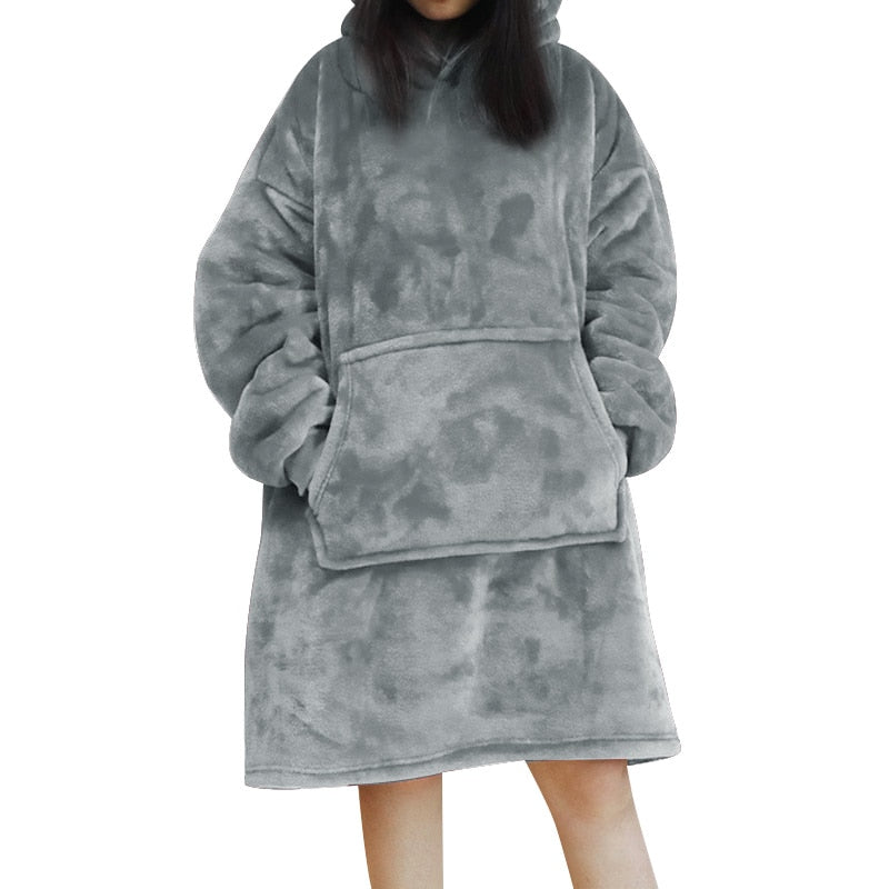 Oversized Hoodie Sweatshirt Women Tie Dye Hoodies Fleece Giant Wearable Blanket - MERGE.DAY.1.FREESTYLE