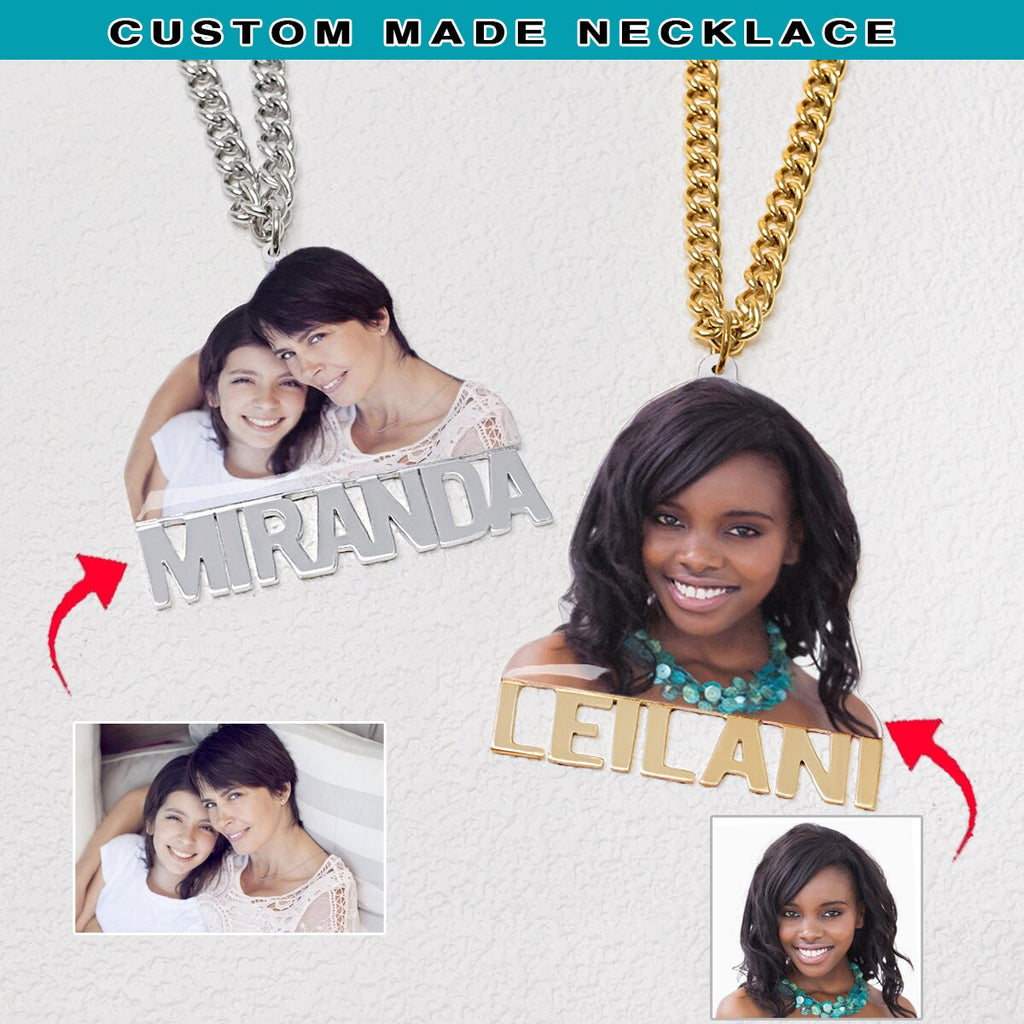 Custom Name Memory Necklace,Personalized Name Necklaces with Picture,Handmade Nameplate Necklace, - MERGE.DAY.1.FREESTYLE
