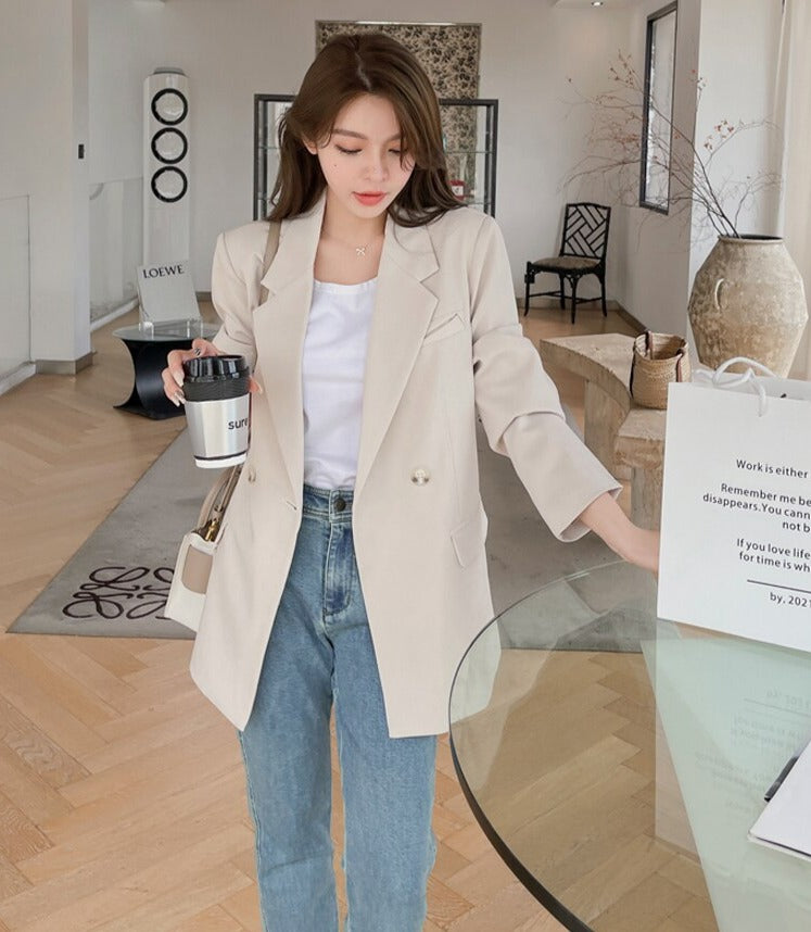 Oversized Women Jacket Loose Double Breasted Female Suit Coats Elegant - MERGE.DAY.1.FREESTYLE