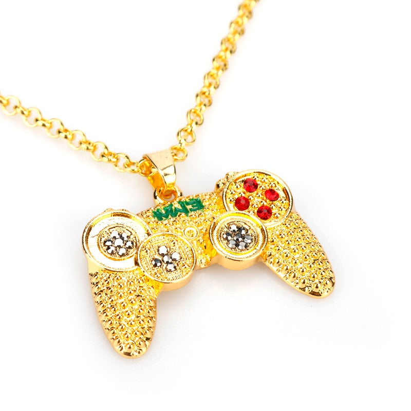 Rhinestones Handle Necklaces gamepad Necklaces for Women Men Game Controller Pendant - MERGE.DAY.1.FREESTYLE
