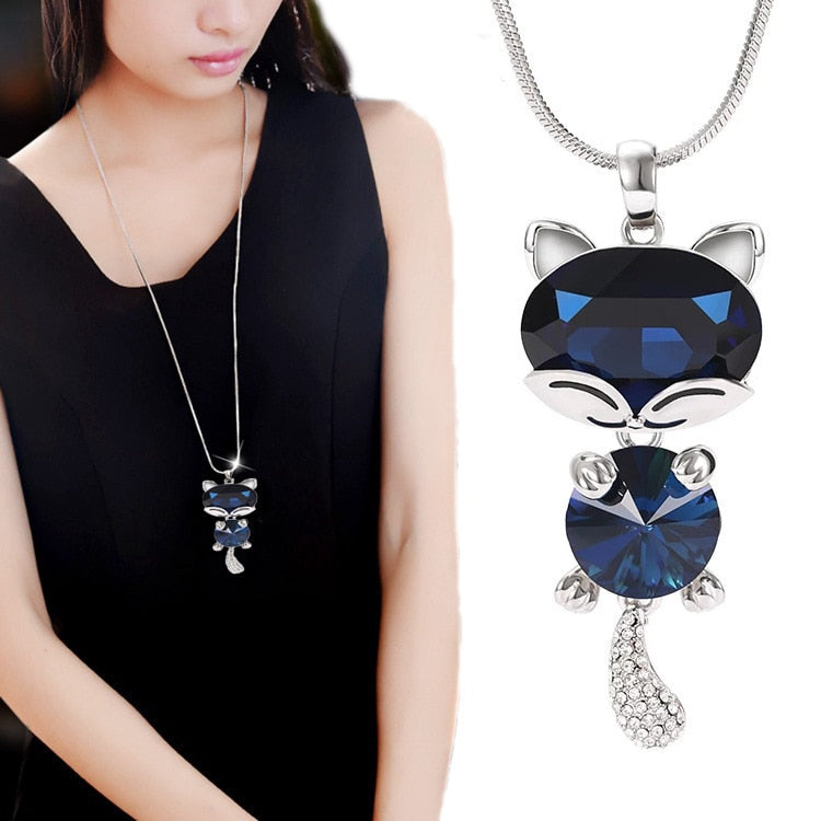 Collier Femme Long Gray Crystal Necklaces & Pendants for Women Round Statement Necklace - MERGE.DAY.1.FREESTYLE