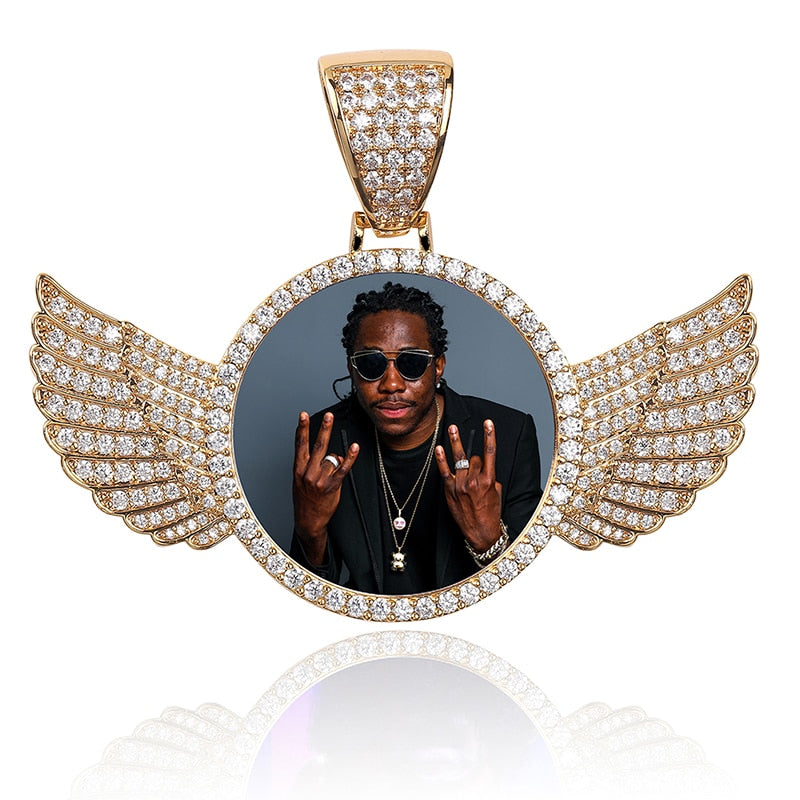 Custom Photo Memory Medallions Necklace With Tennis Chain With Cubic Zircon Chains - MERGE.DAY.1.FREESTYLE