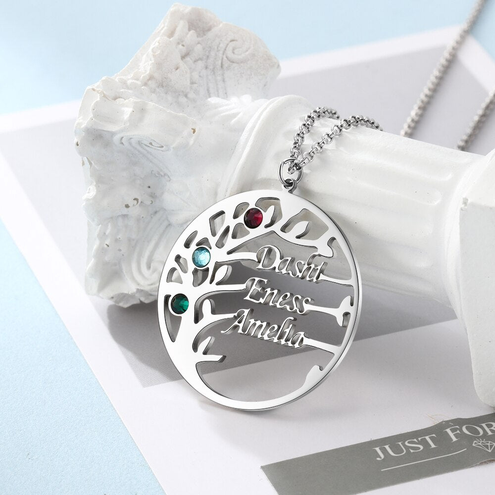 Customized Family Tree Necklace Sister Best Friend Nameplate Gift - MERGE.DAY.1.FREESTYLE