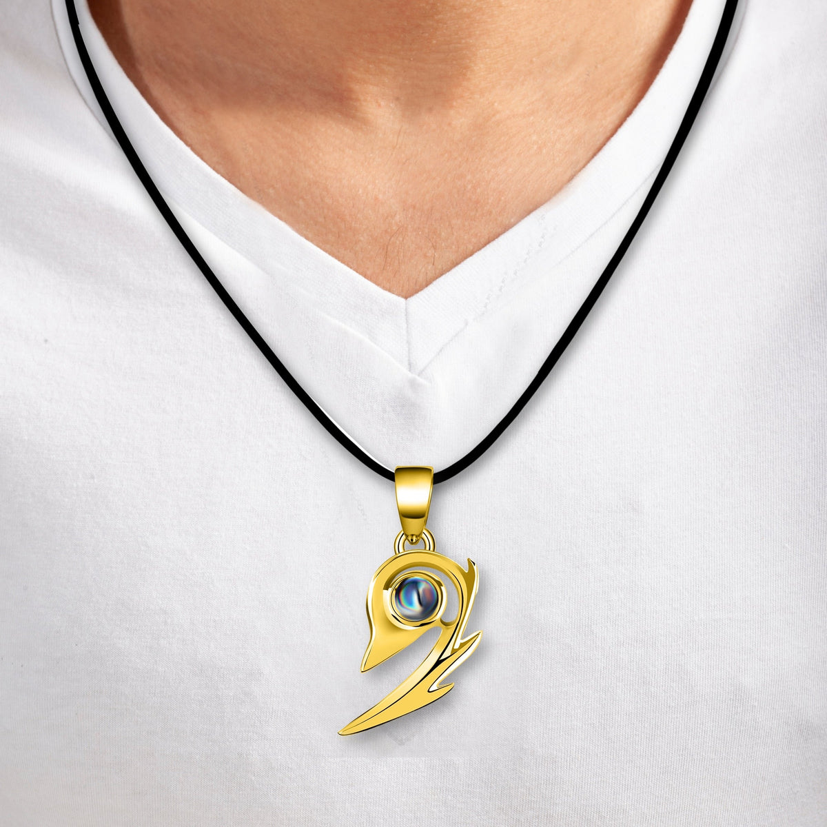 One Pair Magnetic Flame Heart Shaped Custom 100 languages Name Projection Couples Necklaces - MERGE.DAY.1.FREESTYLE