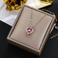 Luxury Zircon Crystal Heart Of Ocean Pendant Stainless Steel Necklace - MERGE.DAY.1.FREESTYLE