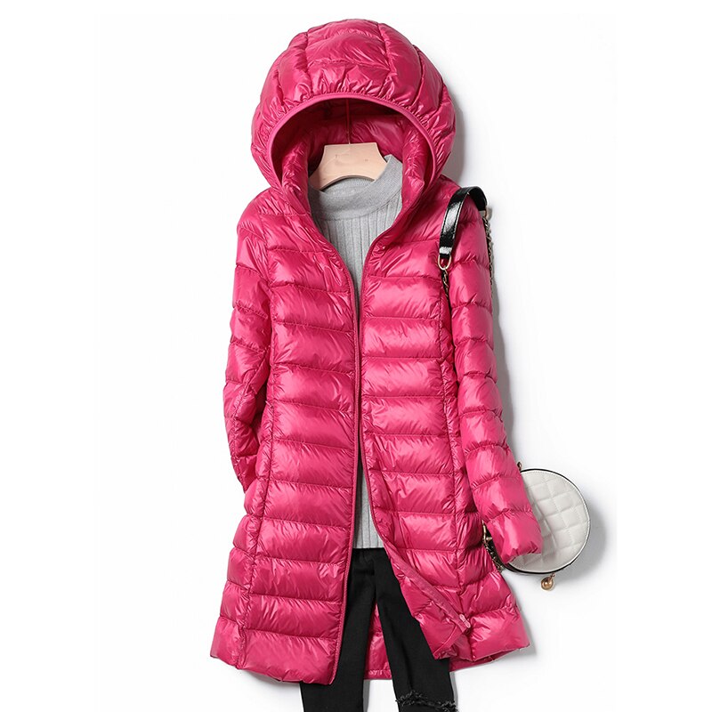 Ultralight Thin Down Jacket White Duck Down Hooded long Jackets Long Sleeve - MERGE.DAY.1.FREESTYLE