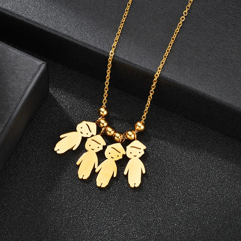 Personalized Boy Girl Kids Pendant Necklace Women Child Engraved Name Date Family Jewelry - MERGE.DAY.1.FREESTYLE