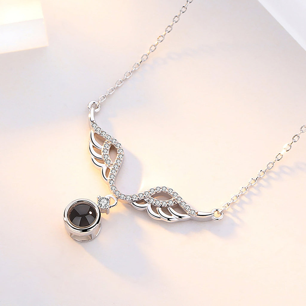 Customized 925 Silver 100 languages Projection Necklace Couple Memory Gifts - MERGE.DAY.1.FREESTYLE