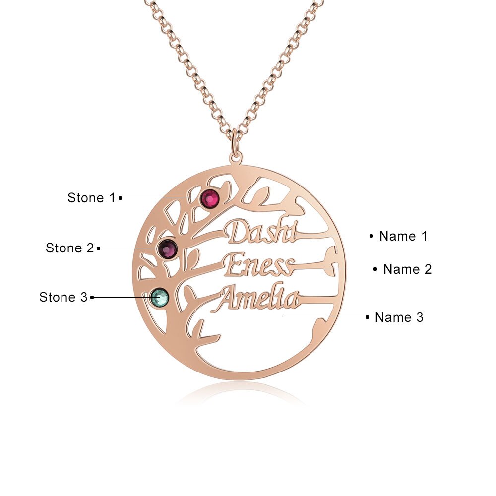Customized Family Tree Necklace Sister Best Friend Nameplate Gift - MERGE.DAY.1.FREESTYLE