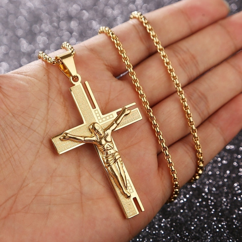 Personality Creative Jesus Cross Amulet Pendant Rock Casual Gift Catholic Christian Necklace - MERGE.DAY.1.FREESTYLE