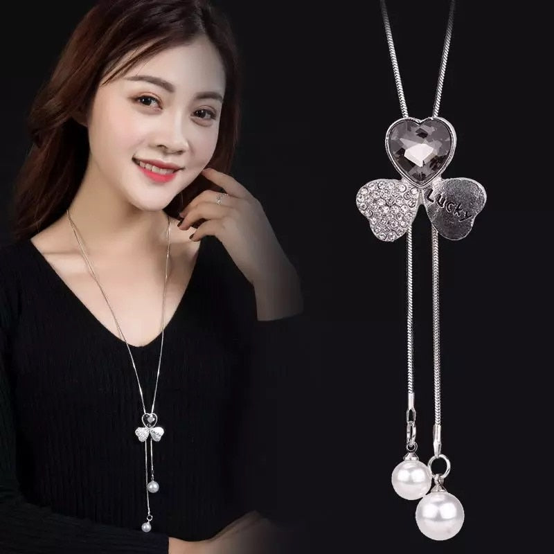 Collier Femme Long Gray Crystal Necklaces & Pendants for Women Round Statement Necklace - MERGE.DAY.1.FREESTYLE