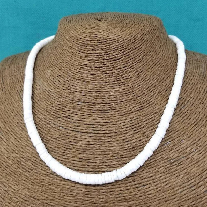 Bohemian Hawaii Puka White Clam Chips Shell Necklace - MERGE.DAY.1.FREESTYLE