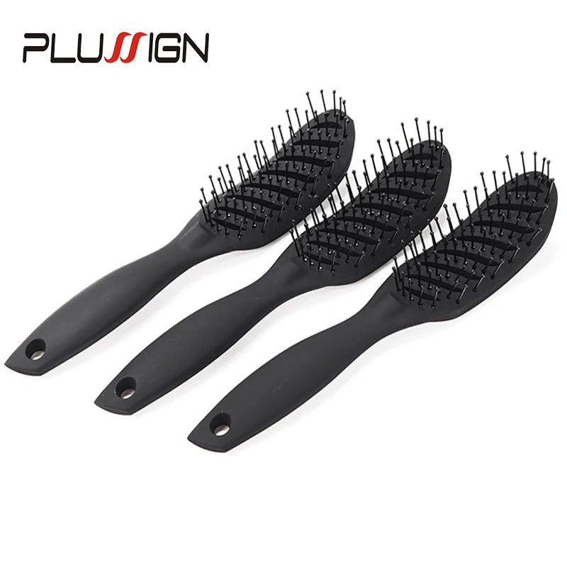 Styling Curly Hair Brush Salon Massager Comb Brush Detangling Drying Brush Anti Static Curved Vent Brush Scalp Massage Comb - MERGE.DAY.1.FREESTYLE