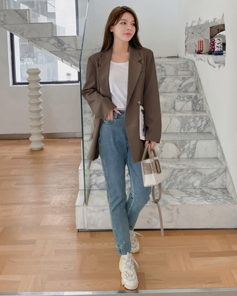 Oversized Women Jacket Loose Double Breasted Female Suit Coats Elegant - MERGE.DAY.1.FREESTYLE