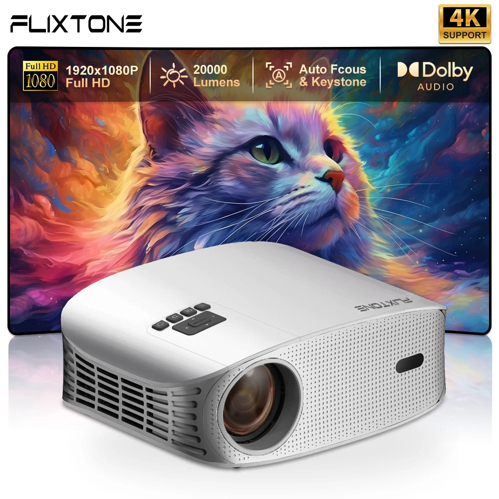 EU Stock D8W Projector Dolby Audio Full HD 1080P Support 4K Portable Projector 4K Android Home Cinema Beamer - MERGE.DAY.1.FREESTYLE
