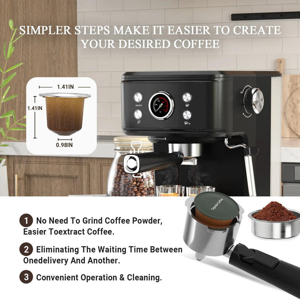 EU Local Delivery Best Supplier Professional Multifunctional Semi-Automatic Electric Espresso Capsule Coffee Machine Aluminum 20 - MERGE.DAY.1.FREESTYLE