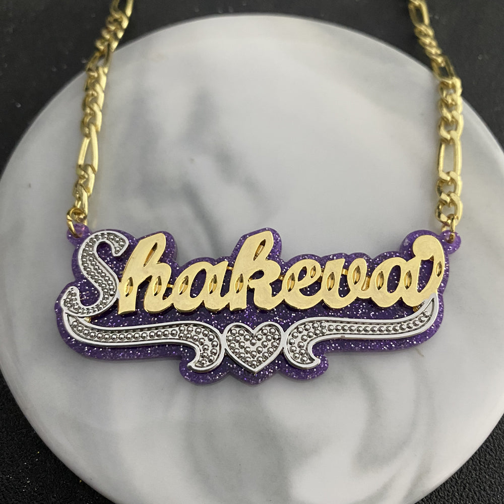 Custom Name Necklace Double Nameplate Acrylic Pendant Necklace Customized Name - MERGE.DAY.1.FREESTYLE