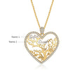 Multi-name Mixed Color Heart Necklace Family Tree of Life Nameplate Pendant - MERGE.DAY.1.FREESTYLE