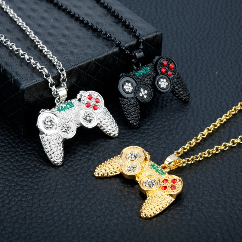 Rhinestones Handle Necklaces gamepad Necklaces for Women Men Game Controller Pendant - MERGE.DAY.1.FREESTYLE