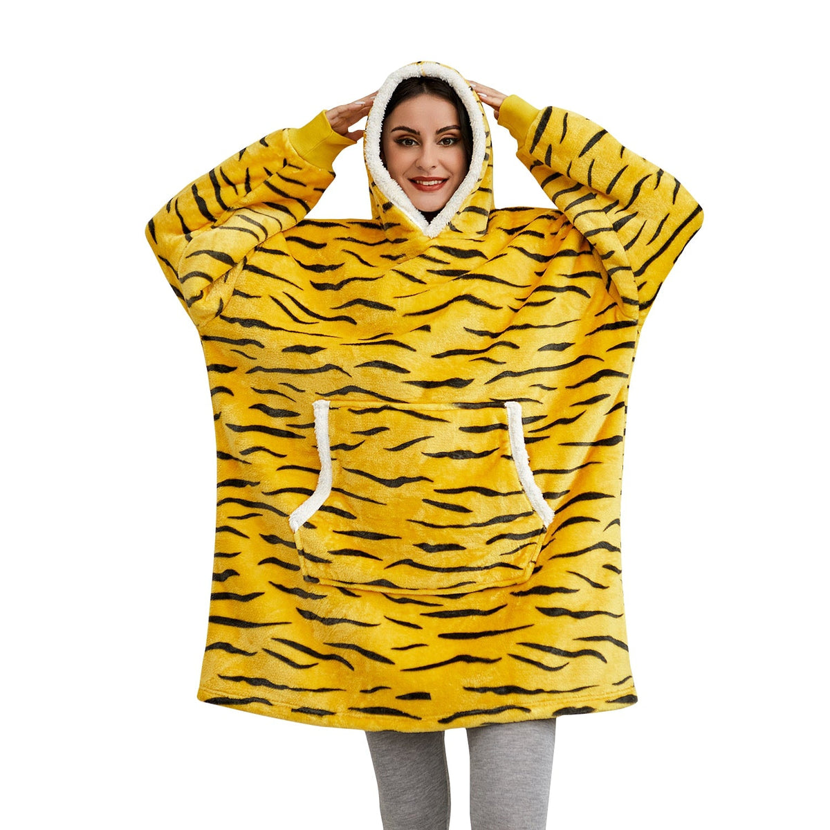 Oversized Hoodie Sweatshirt Women Tie Dye Hoodies Fleece Giant Wearable Blanket - MERGE.DAY.1.FREESTYLE