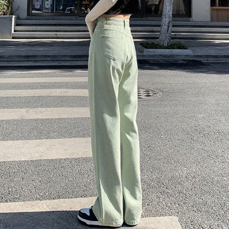 Spring Women Long Jeans Trousers Wide Leg Ladies Floor-Length Pants - MERGE.DAY.1.FREESTYLE