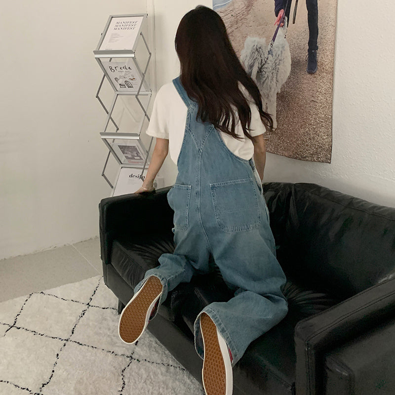 Casual Denim Jumpsuits Women Loose Overalls Baggy Wide Leg Rompers - MERGE.DAY.1.FREESTYLE