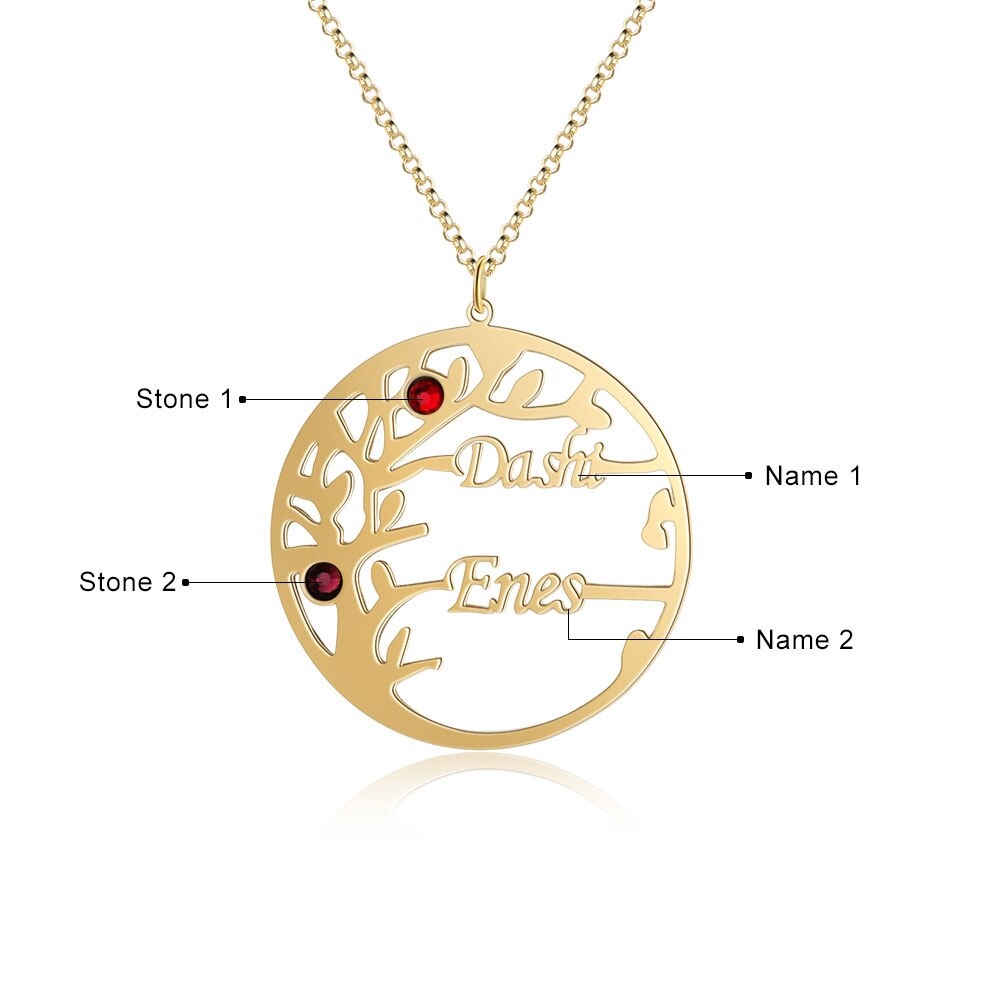 Customized Family Tree Necklace Sister Best Friend Nameplate Gift - MERGE.DAY.1.FREESTYLE