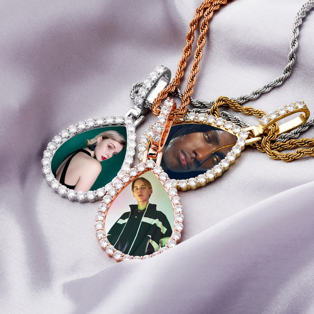 Custom Photo Pendant Drop-shaped Medal Pendant Necklace Hip Hop Jewelry - MERGE.DAY.1.FREESTYLE