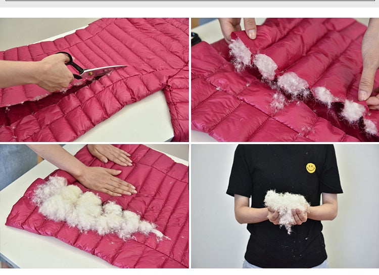 Ultralight Thin Down Jacket White Duck Down Hooded long Jackets Long Sleeve - MERGE.DAY.1.FREESTYLE