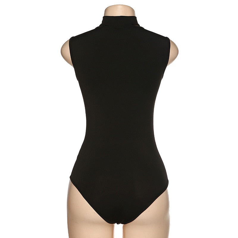 Sexy Hollow Women's Jumpsuit Round Neck Black Slim Fit All-match Thin Rompers Summer 2022 - MERGE.DAY.1.FREESTYLE