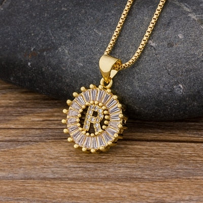 Initial Letter Necklace 26 Letters Charm Gold Name Necklace Pendant - MERGE.DAY.1.FREESTYLE