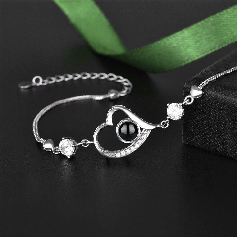 Customize Photo Name Projection Bracelet For Heart Chain Bracelets - MERGE.DAY.1.FREESTYLE