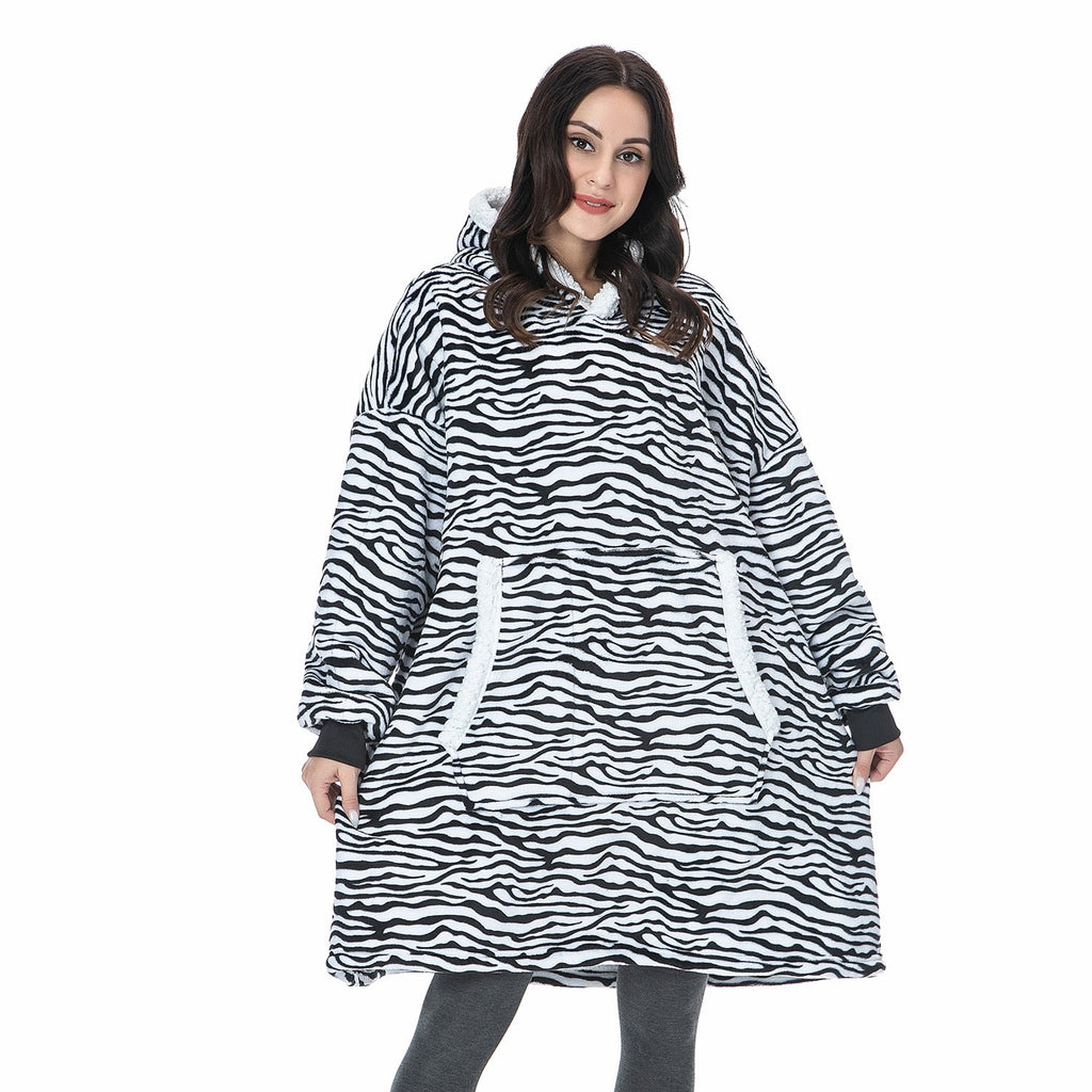 Winter Hoodies Fleece Giant TV Blanket With Sleeves Pullover - MERGE.DAY.1.FREESTYLE