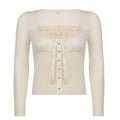Sweet Cute Crop Top Lace Frill Bow Pullovers Vintage Square Collar T Shirt - MERGE.DAY.1.FREESTYLE