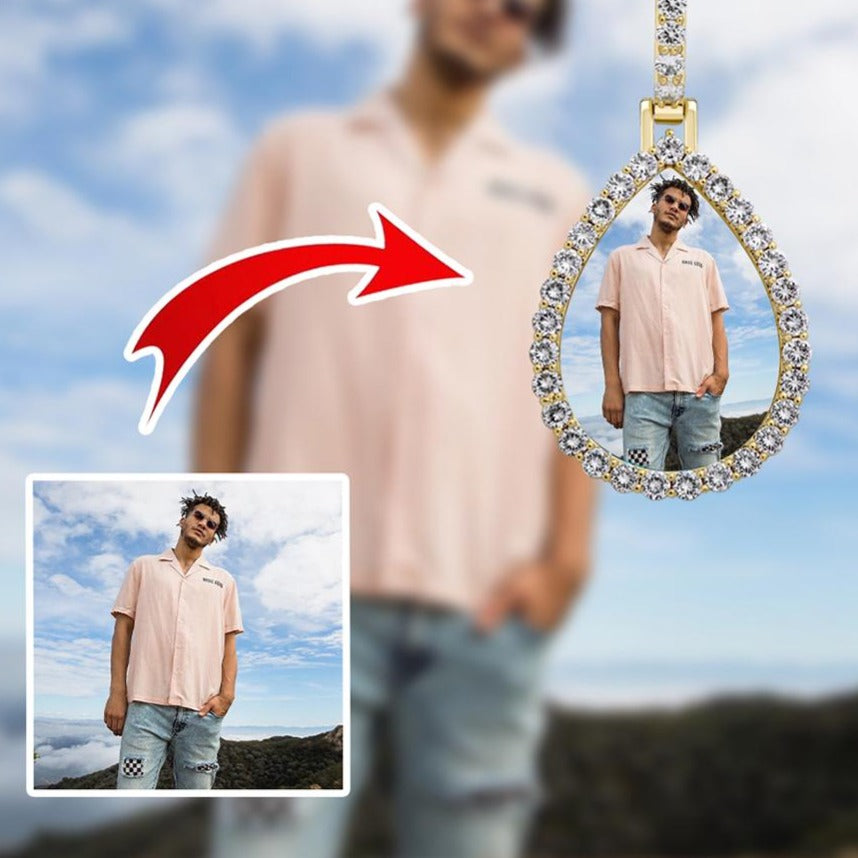 Custom Photo Pendant Drop-shaped Medal Pendant Necklace Hip Hop Jewelry - MERGE.DAY.1.FREESTYLE
